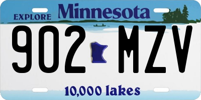 MN license plate 902MZV