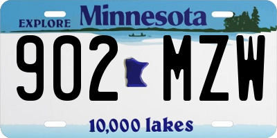 MN license plate 902MZW
