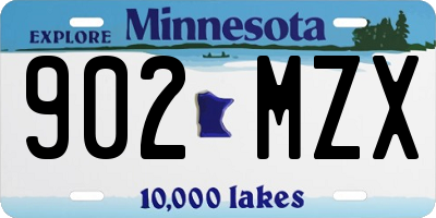 MN license plate 902MZX