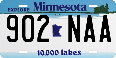 MN license plate 902NAA