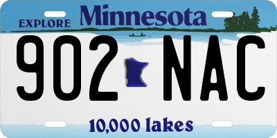 MN license plate 902NAC