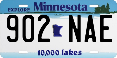 MN license plate 902NAE