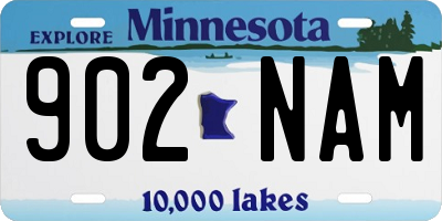 MN license plate 902NAM