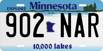 MN license plate 902NAR