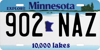 MN license plate 902NAZ