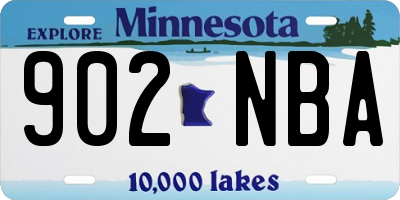 MN license plate 902NBA