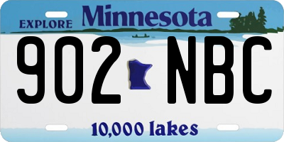 MN license plate 902NBC