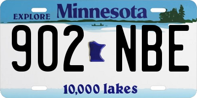 MN license plate 902NBE