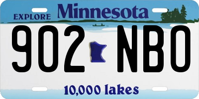MN license plate 902NBO