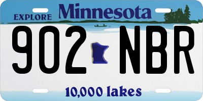 MN license plate 902NBR