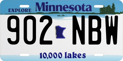 MN license plate 902NBW