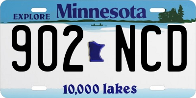 MN license plate 902NCD
