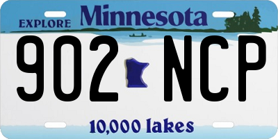 MN license plate 902NCP