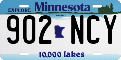 MN license plate 902NCY