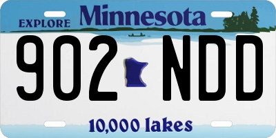MN license plate 902NDD