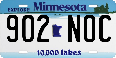 MN license plate 902NOC
