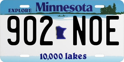 MN license plate 902NOE