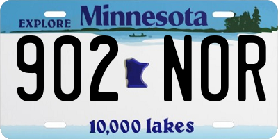 MN license plate 902NOR