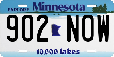 MN license plate 902NOW