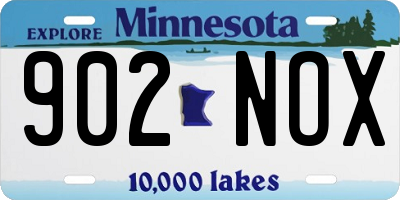MN license plate 902NOX