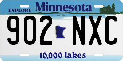 MN license plate 902NXC