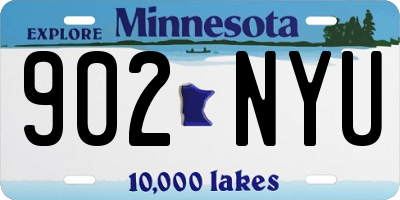 MN license plate 902NYU