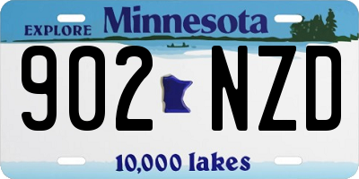 MN license plate 902NZD