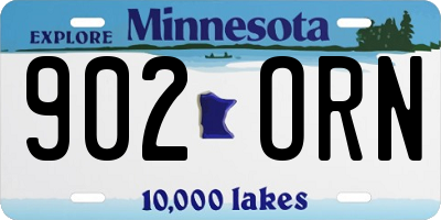 MN license plate 902ORN