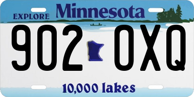 MN license plate 902OXQ