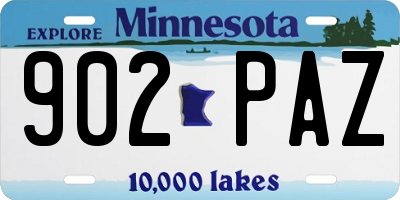 MN license plate 902PAZ