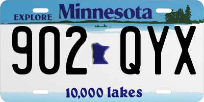 MN license plate 902QYX