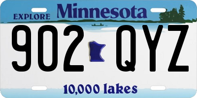 MN license plate 902QYZ