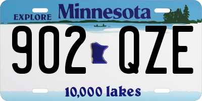 MN license plate 902QZE