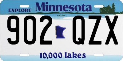 MN license plate 902QZX