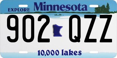 MN license plate 902QZZ