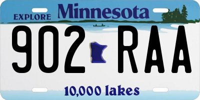 MN license plate 902RAA