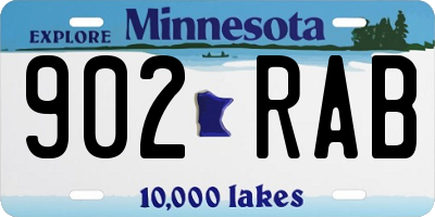 MN license plate 902RAB