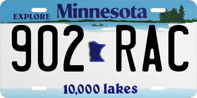 MN license plate 902RAC