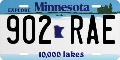 MN license plate 902RAE