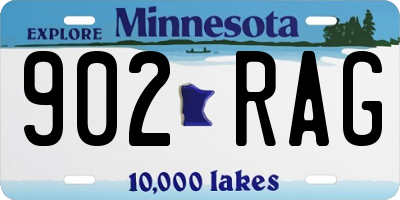 MN license plate 902RAG
