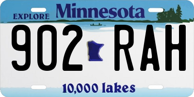 MN license plate 902RAH
