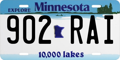 MN license plate 902RAI