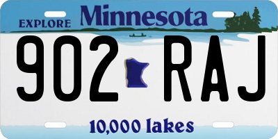 MN license plate 902RAJ
