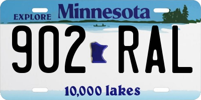 MN license plate 902RAL