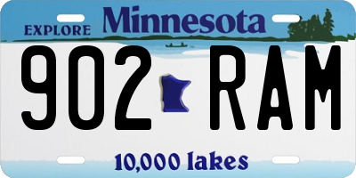 MN license plate 902RAM