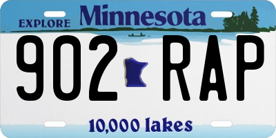MN license plate 902RAP