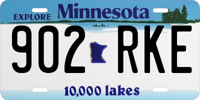 MN license plate 902RKE