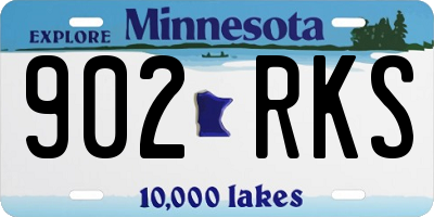 MN license plate 902RKS