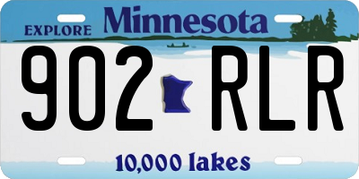 MN license plate 902RLR