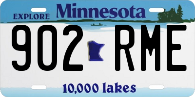 MN license plate 902RME